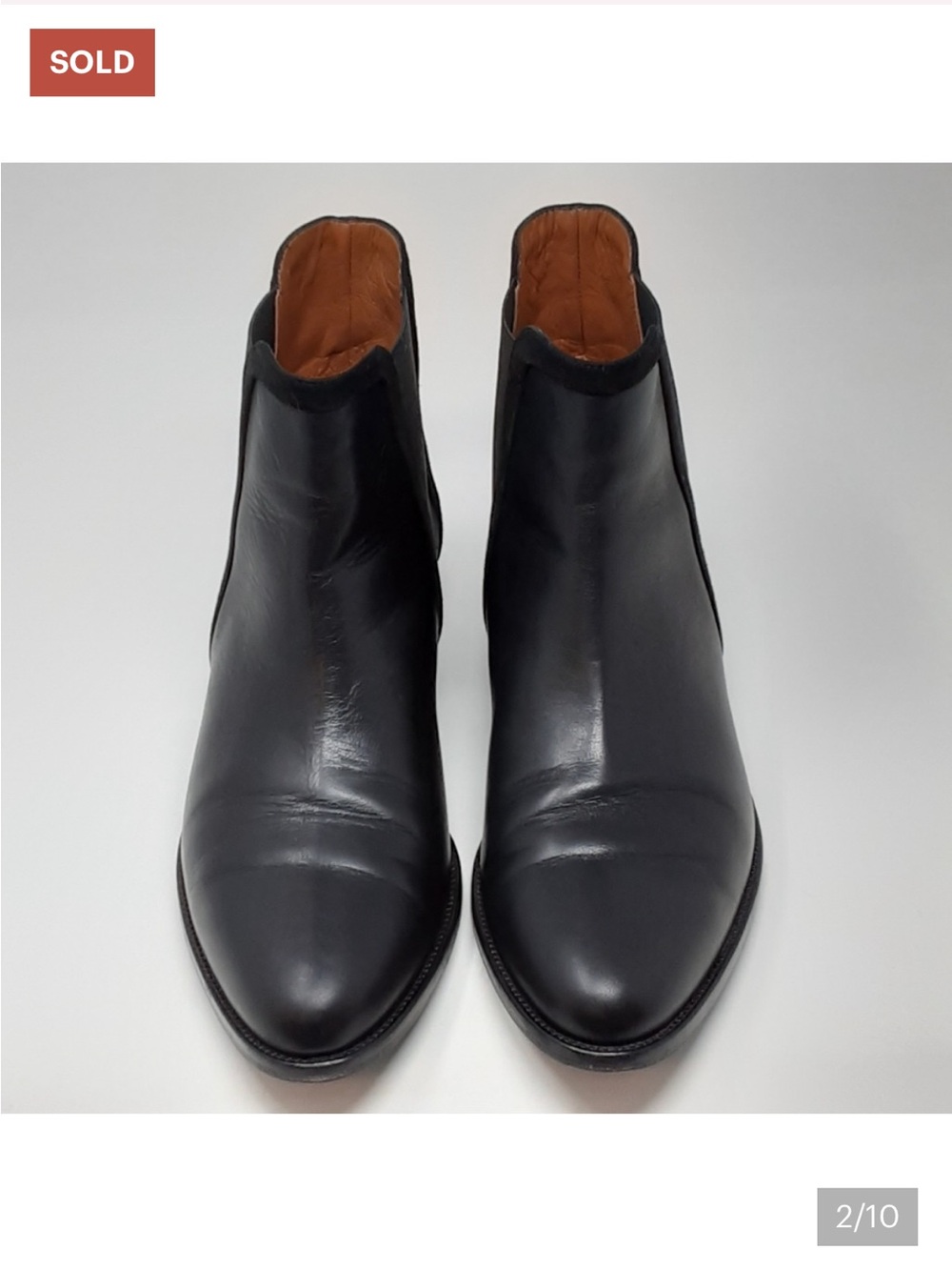 Aquatalia women's black leather Chelsea boots, made in Italy, 1" heel, 10